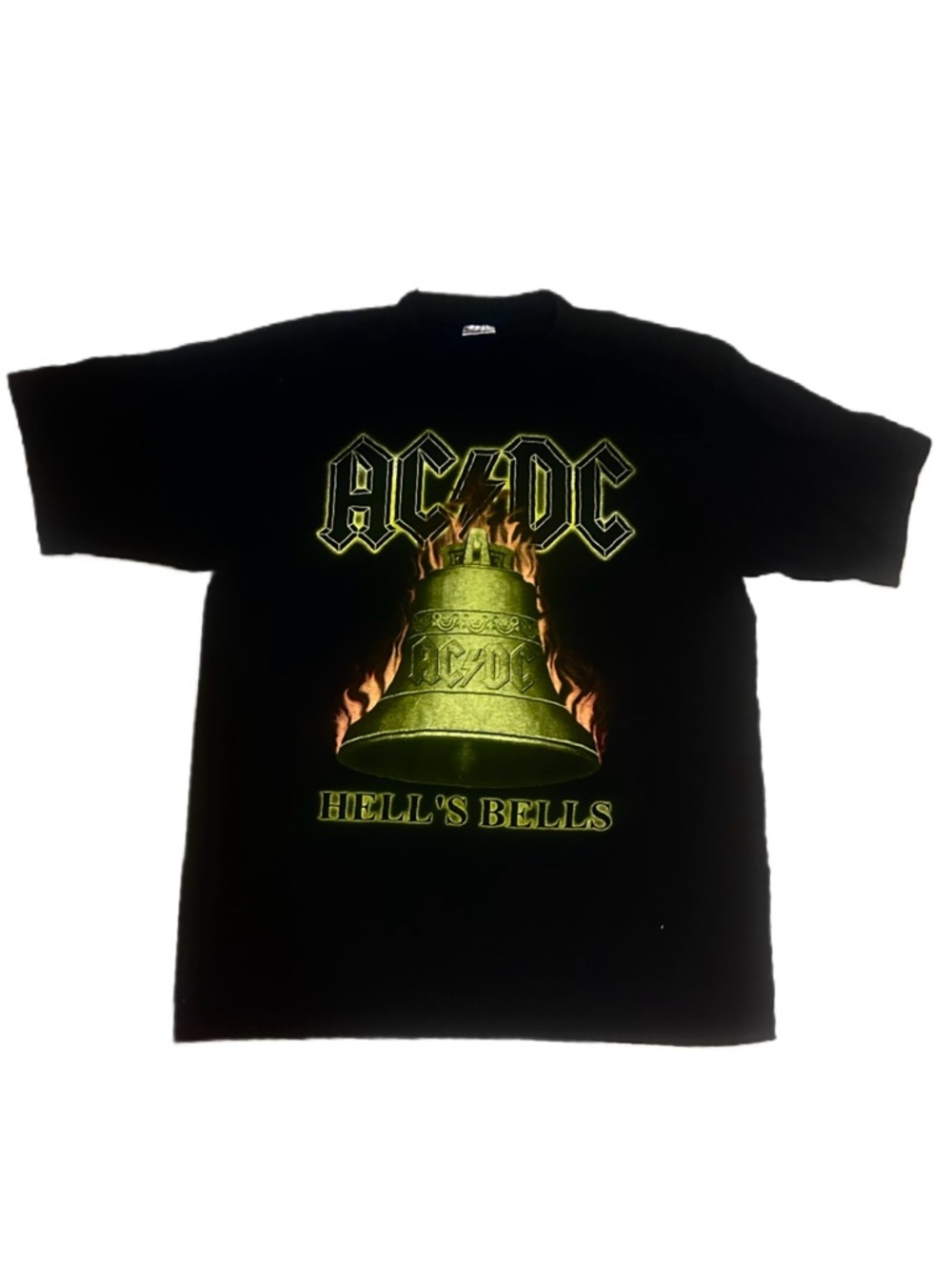 AC/DC Hell's Bells Graphic Band Tee - Black T-Shirt Shirt 100% cotton